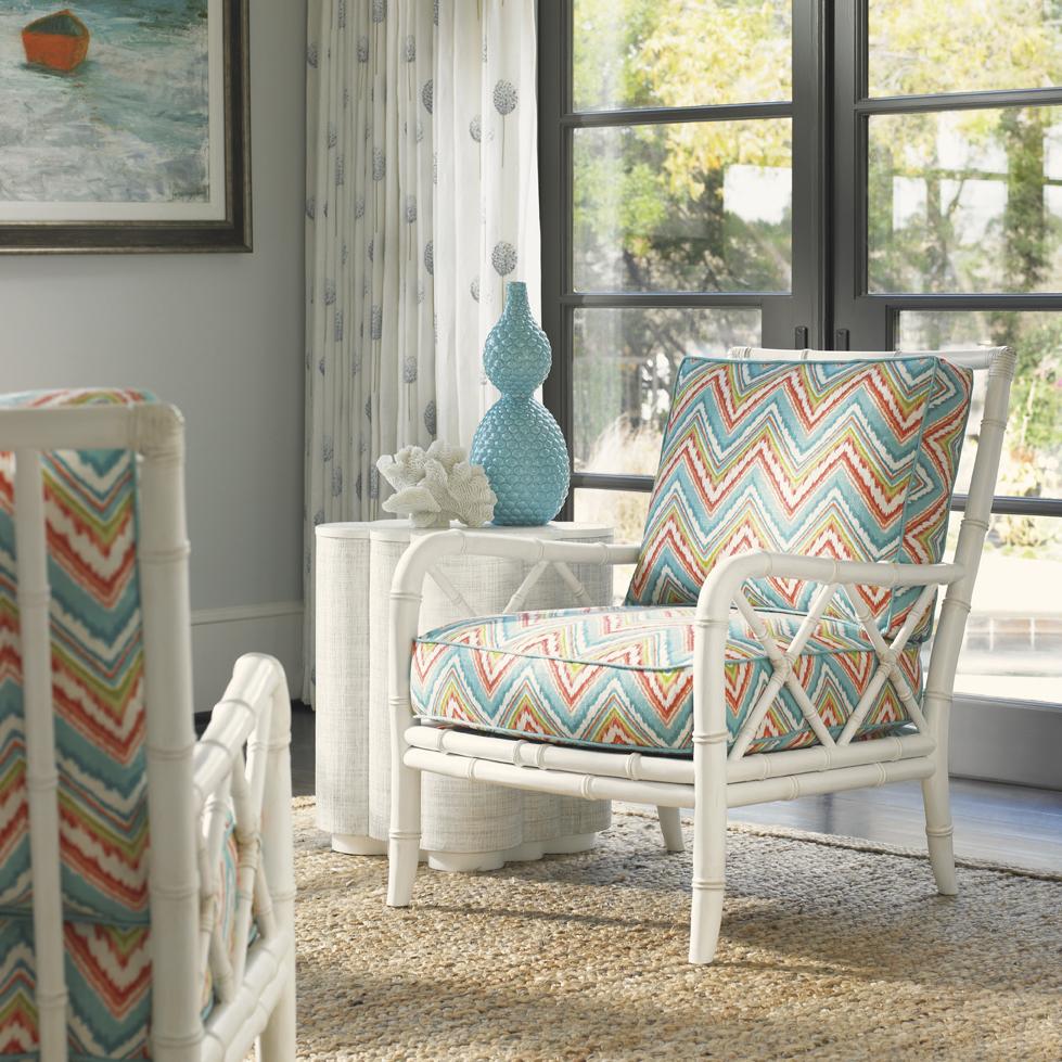 Tommy Bahama Home Ivory Key 157611 Heydon Chair with Bamboo Style Frame Baer's Furniture